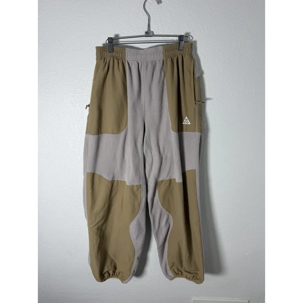 Nike Air ACG Wolf Tree Plus Fleece Pants College Grey Beige Men Sz S HJ2864-009 - Picture 1 of 8